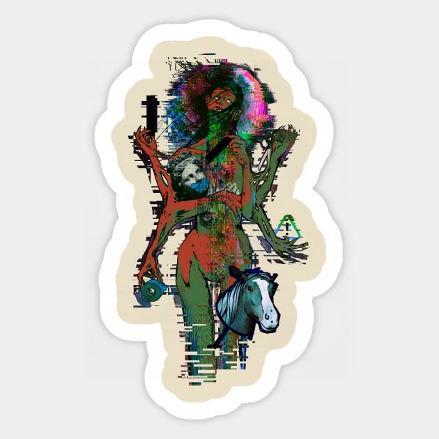 Millennial Horsemen of the Apocalypse (CENSORSHIP) Sticker by Kotolevskiy